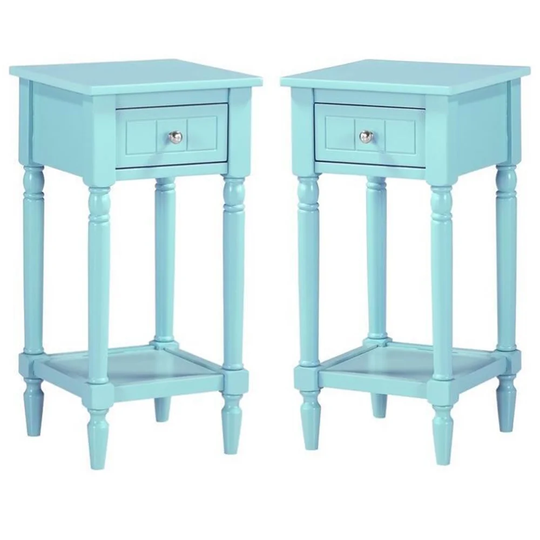 End Table in Sea Foam Green Wood Finish - Set of 2 - 54 x 84