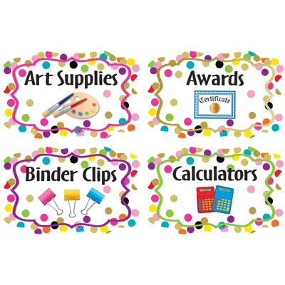 132 Piece Confetti Labels Decorations