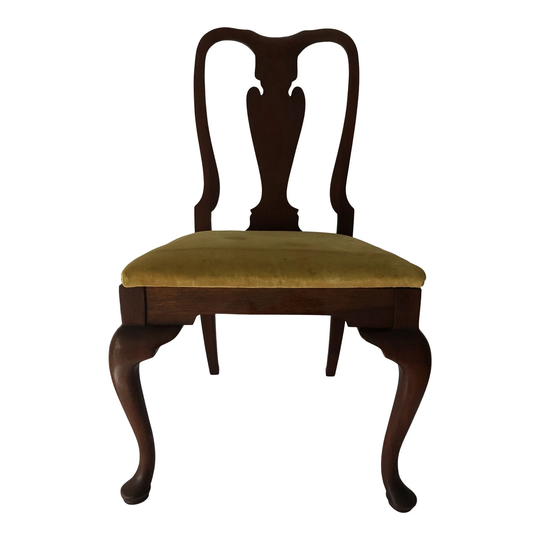 Vintage Solid Cherry Wood Queen Anne Style Side Chair, 150 Miles From Our Zip Code(06426 To Yours Free Shipping
