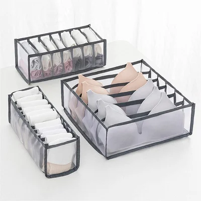 3Pcs Folding Drawer Storage Box Separated Wardrobe Storage Box