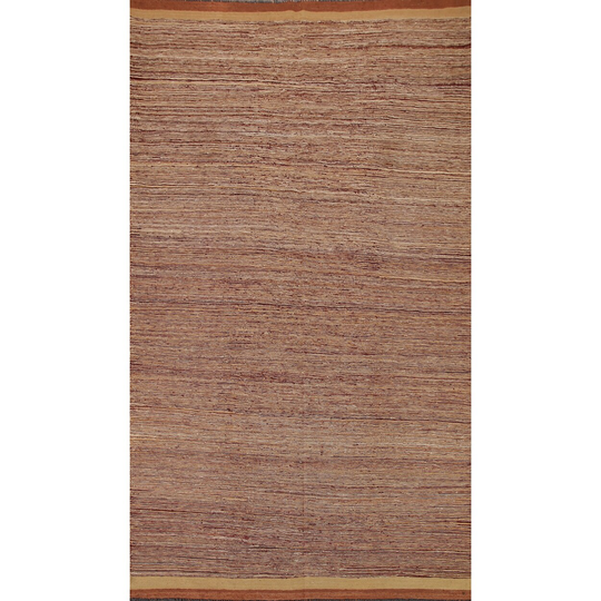 Multi-Color Striped Kilim Modern Area Rug Hand-woven Wool Carpet - 6'5" x 10'3"