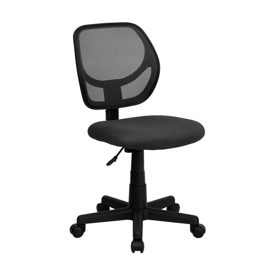 Offex Mid-Back Gray Mesh Task Chair and Computer Chair - 21.5''W x 22.5''D x 30.5'' - 34.5''H