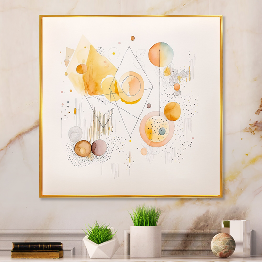 Designart 'Multi-Color Multi Shape Abstract II' Modern Framed Canvas Art Print
