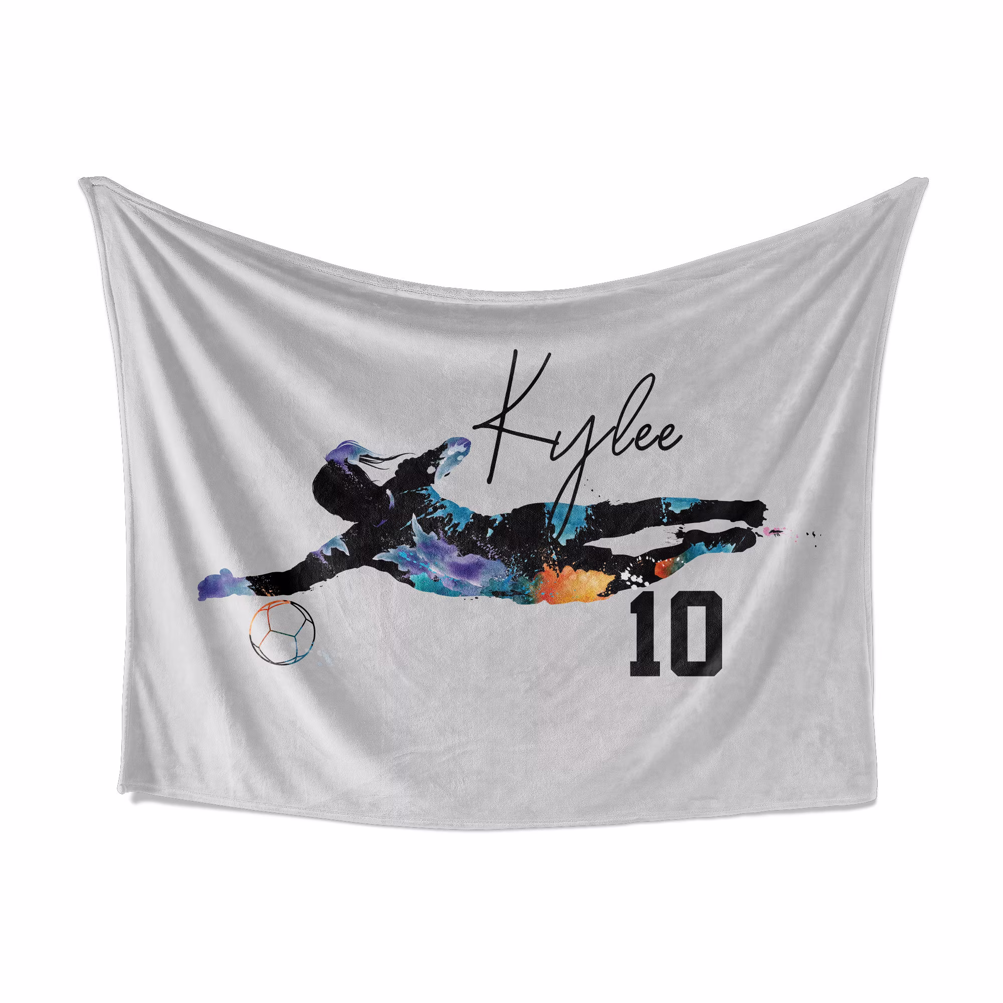 Goalkeeper Female Or Male. Personalized Blanket, 3 Sizes Available, 30"x40", 50"x60" & 60"x 80" Send Us Your Logo Stdmlgnds@gmail.com