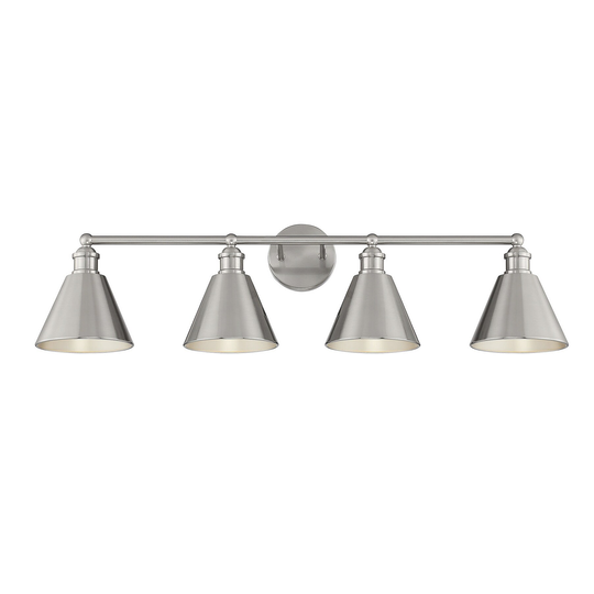Meridian 4-Light Bathroom Vanity Light in Brushed Nickel