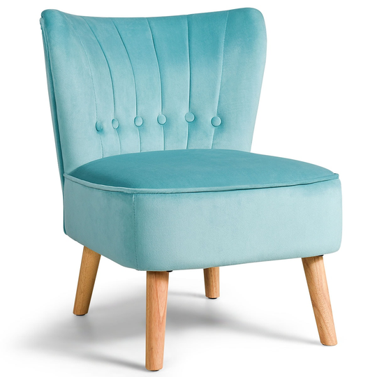 Costway Armless Accent Chair Tufted Velvet Leisure Chair Single Sofa