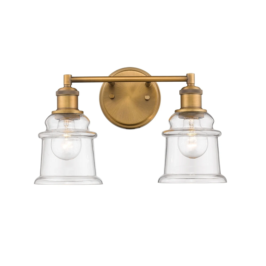 Millennium Lighting 2 Light Bathroom Vanity Fixture with Clear Glass Shades