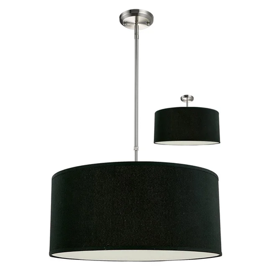 Albion Black Drum Shade 24-inch Lighting Fixture