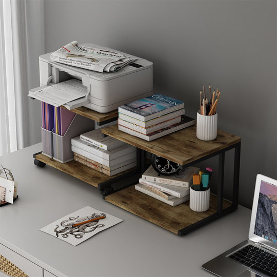 Set of 2 Printer Stand ,Desktop Organizers for Home Office Furniture