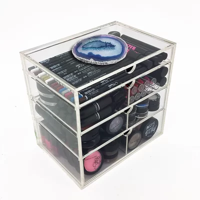 4 Tier NYC Cosmetic/Makeup Organizer with Agate Slab