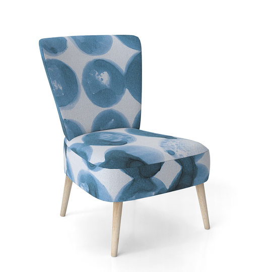 Designart 'Indigo Watercolor Geometrical VII' Upholstered Contemporary Accent Chair