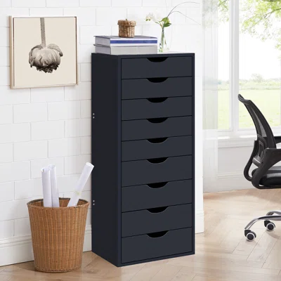 Hineefah 18.9" Wide 9 Drawer Office Storage File Cabinet, Under Desk Storage File Cabinets For Home Office