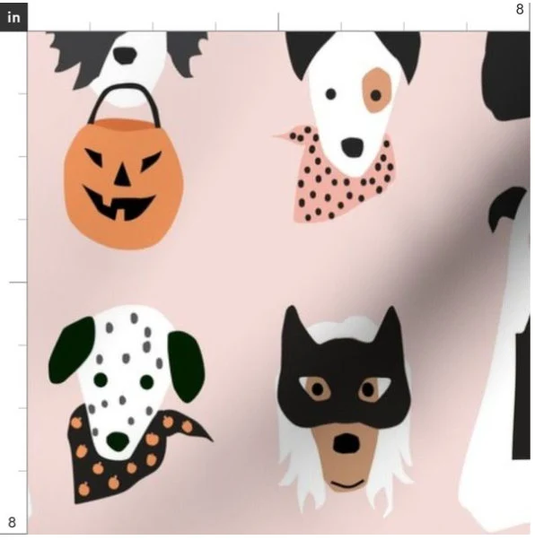 Halloween Puppies Fabric By The Yard | Dogs in Costumes Custom