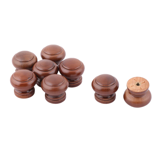 Wood Dresser Drawer Wardrobe Pull Handle Knob 22x25mm 8pcs - Coffee Color - 1" x 1.06"(H*Max.D)