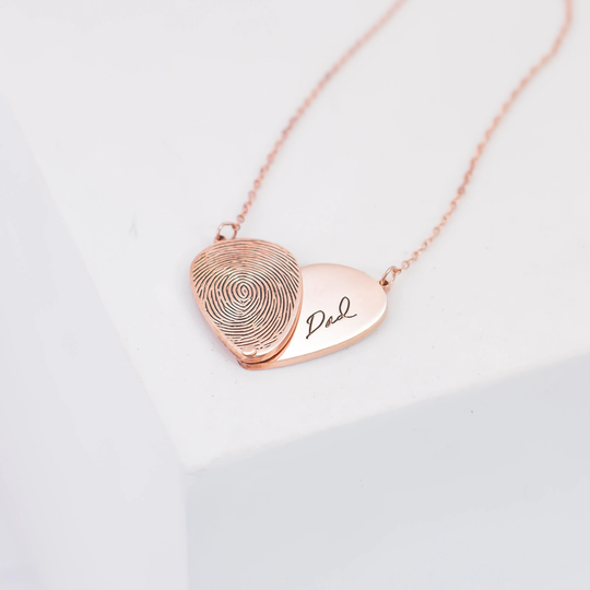 Adjustable Heart Necklace Fingerprint Handwriting Memorial Jewelry Grandma Mom Gift Nm45