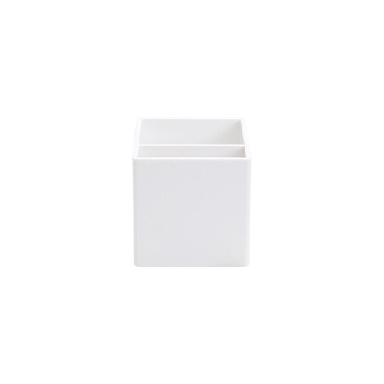 Poppin White Plastic Pencil Holder - 3.25" x 3.25" x 3.25"