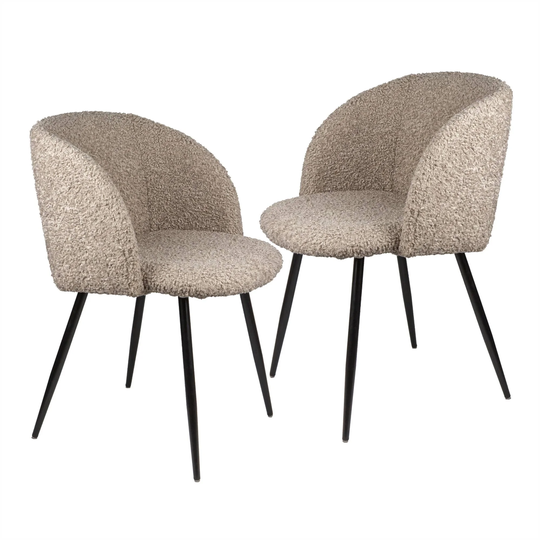 Set of 2 Upholstered Teddy Faux Fur Dining Armrest Chair Desk Chair for Girls Women Modern Vanity Chair For Living Room, Bedroom