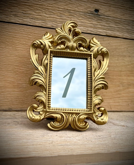 Baroque Mirror Wedding Table Numbers|Gold Number|Wedding Frames|Wedding Numbers|Tabletop Mirorr