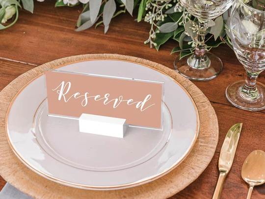Acrylic Reserved Table Sign | Wedding Reception Vip Table Family Simple Minimal