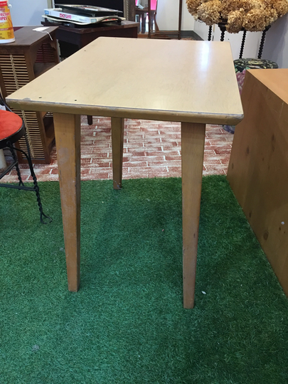 Vintage Mcm Desk Table Atomic Legs Blonde Finish Living Room Bedroom Side