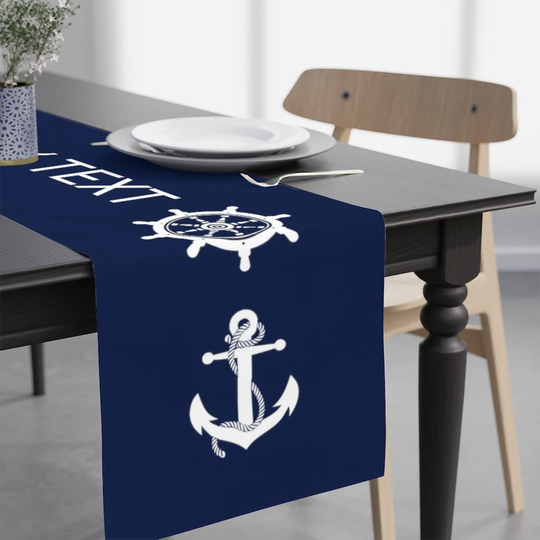 Personalized Boat Table Runner, Sailing Gift, Custom Yacht Nautical Coastal Decor, Gifts