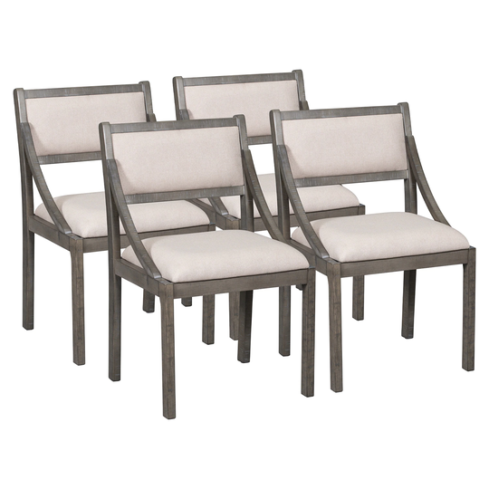 Retro Style Upholstered Wood Dining Chairs Set of 4