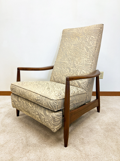 Vintage Milo Baughman Reclining Lounge Chair Mid Century