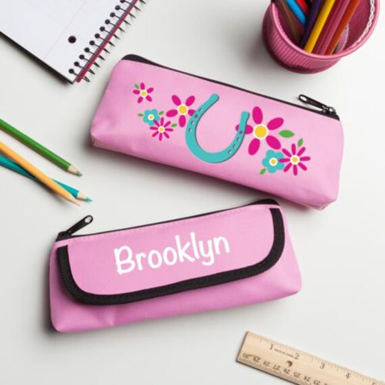 Happy Horse Personalized Pencil Case, Customized Kids Pencils Pouch, Back To School Supplies