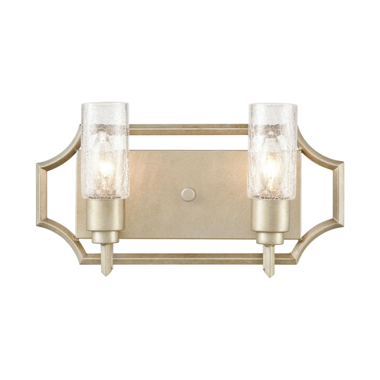 Cheswick 2-Light vanity light in Aged Silver