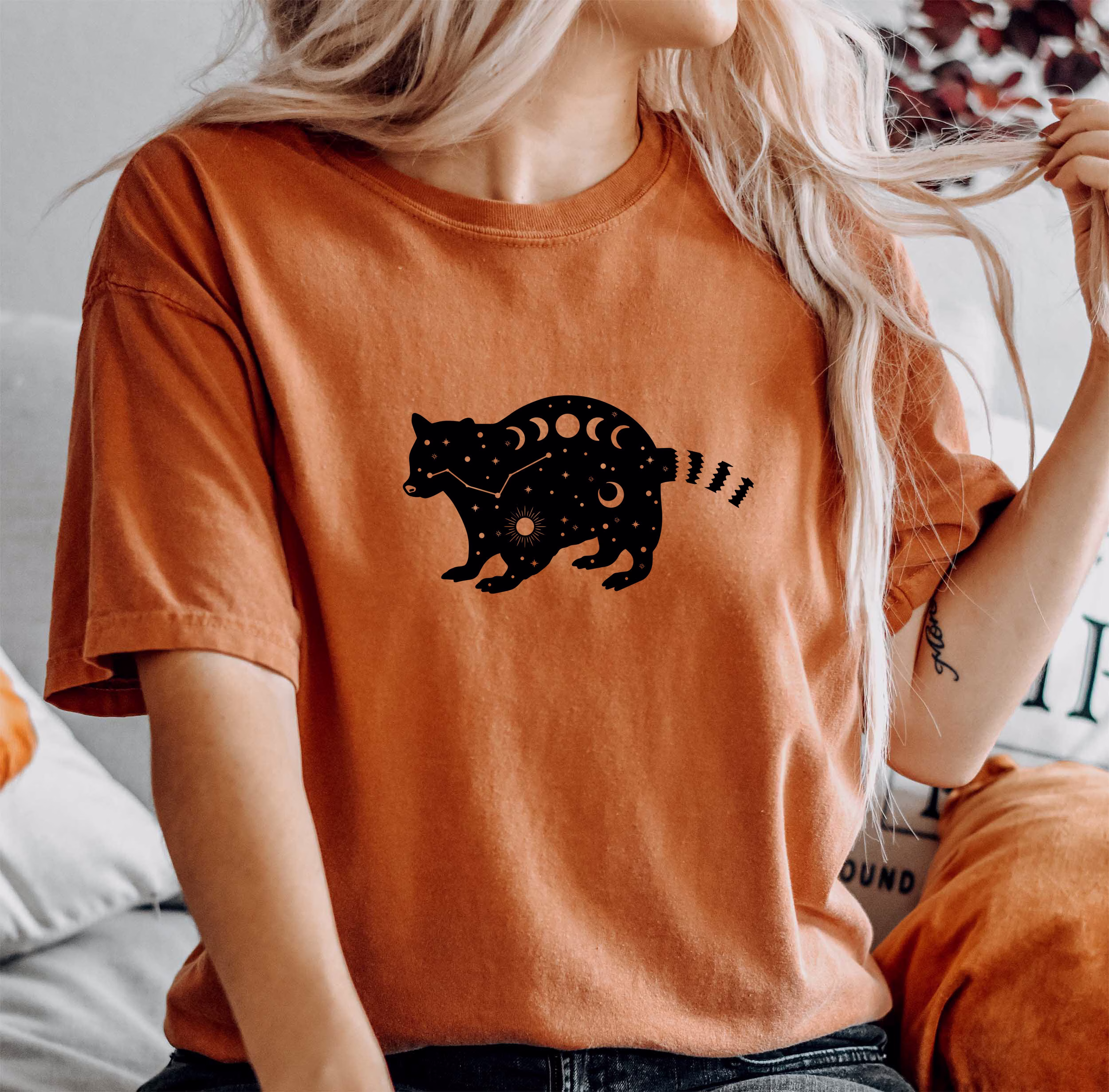 Comfort Colors Celestial Animals Shirt, Mongoose Top, T-Shirt, Comfy Oversized Boho