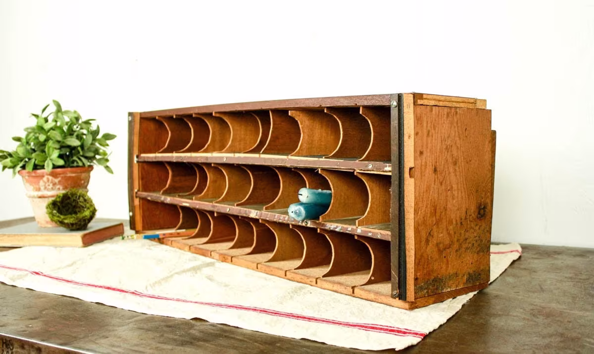 Vintage Cubby Shelf, Mail Organizer, Office Storage, Entryway Farmhouse Letter Organizer 2023