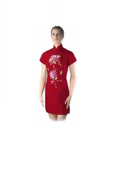 Chrysanthemum Blooms Chinese Dress - Qi Pao