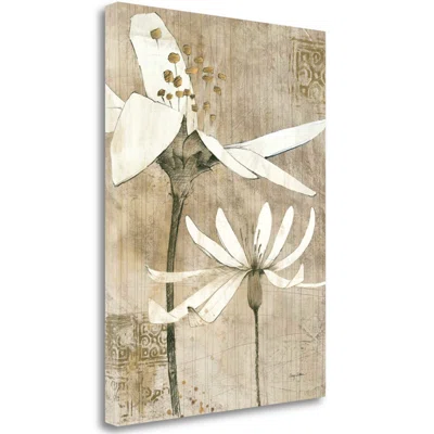 'Pencil Floral II' - Wrapped Canvas Print