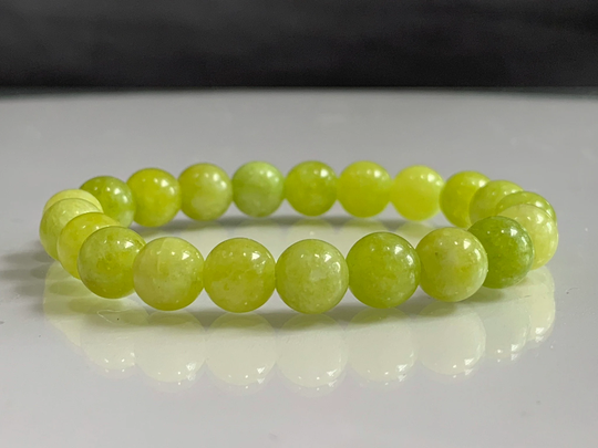 Peridot Bracelet, Natural Stretch August Birthstone, Bead Gemstone Crystal