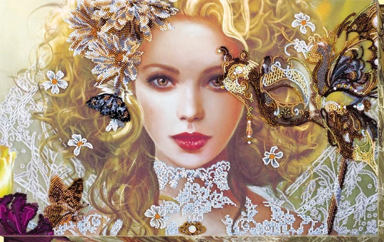 Diy Bead Embroidery Kit On Art Canvas "stranger - Girl" Size 12.2"×19.7" | 31×50 cm, Gift