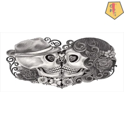 Gothic Pencil Pen Holder, Art Skull With Hat All Saints Day Mexico Culture Festival Floral Illustration, Printed Ceramic Pencil Pen Holder For Desk Of