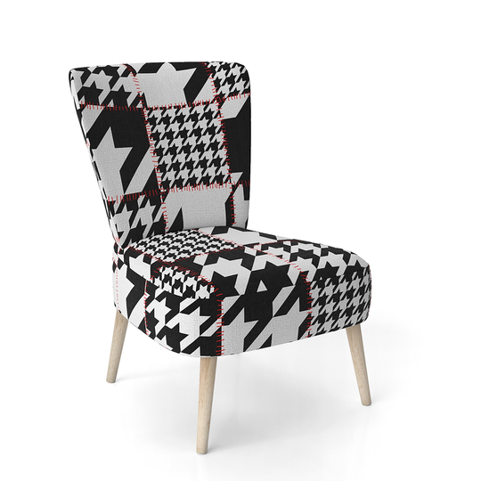 Designart 'Classic Houndstooth Pattern' Upholstered Mid-Century Accent Chair