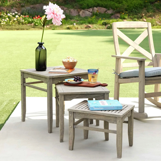 Cambridge Casual West Lake Solid Wood Outdoor Nesting Tables