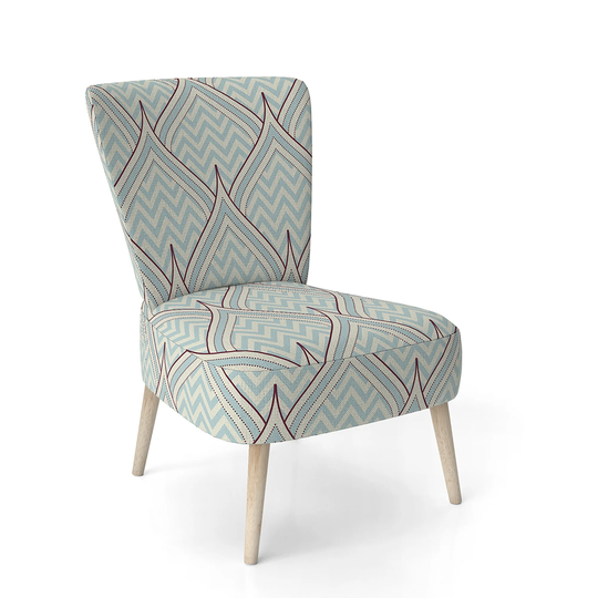 Designart 'Ornament with Decorative Elements.' Upholstered Mid-Century Accent Chair