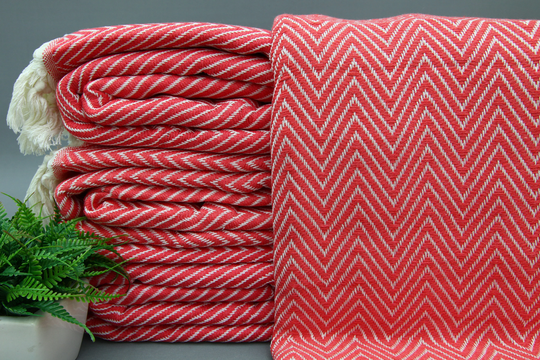 Turkish Blanket-Throw Bed Cover-Sofa Cover Blanket-Cozy Bedsrpead-79''x91''-Cotton Blanket-Fuchsia Blanket-Handmade Cover-(Tyfn, Dml, Pk
