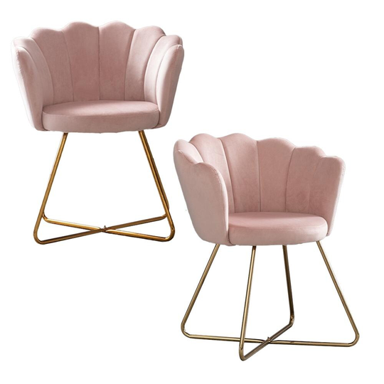 Lotus Linear Design Velvet Accent Chair, Living Room chair Suitable For Office, Lounge, Living Room, Set of 5