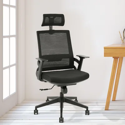 Ergonomic Adjustable Office Chair, High Back Home Desk Chair With Lumbar Support And Breathable Mesh, Thick Seat Cushion, Computer Chair With Adjustab
