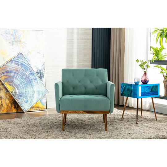 Velvet Accent Chair, Leisure Single Sofa with Rose Golden Feet for Living Room Lounge Chair