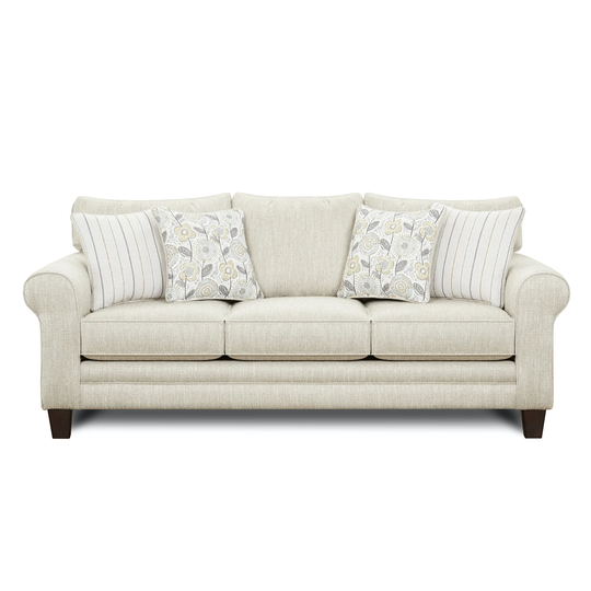 Vandy Heather Round Arm Stationary Sofa