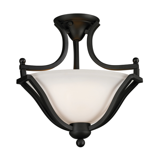 Lagoon Matte Black 2-light Semi-Flush Mount