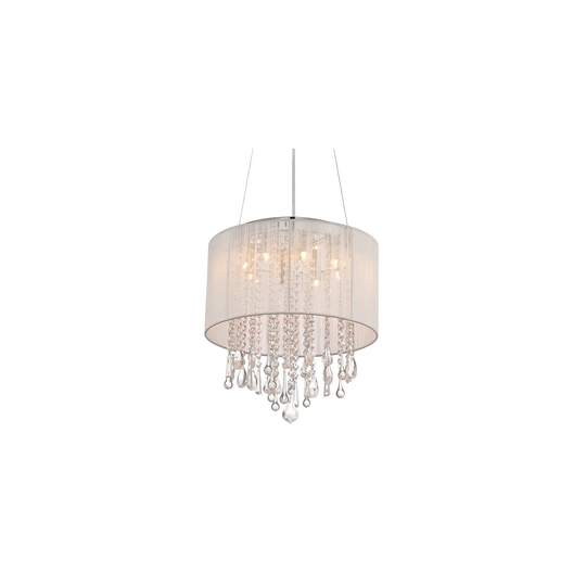Avenue Lighting Eight Light Dual Mount/Flush & Hanging Beverly Dr. White Silk String - Exact Size