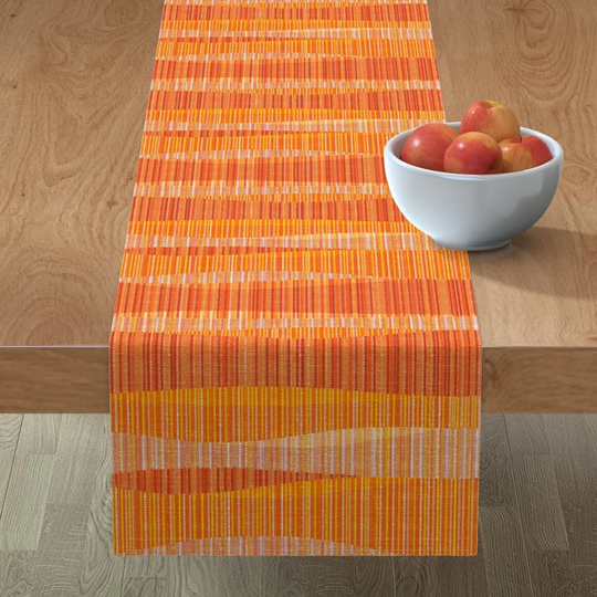 Mid Century Modern Table Runner - Mod Lines By Theodesign Retro Atomic 1950S 1960S Cotton Sateen Spoonflower
