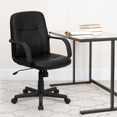 Wittrock Mid-Back Glove Vinyl Executive Swivel Office Chair with Arms