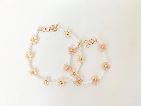 Daisy Flower Bracelet in Baby & Adult Sizes - 14K Gold Filled Stretch