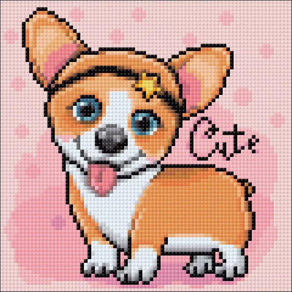 Corgi Diamond Painting Set By Crafting Spark. Little Dog Cs2473 Art Kit. Large Kit